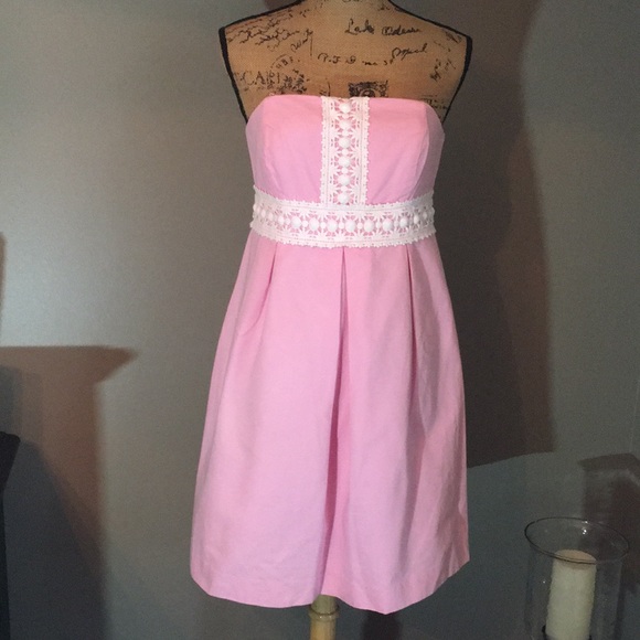 Lilly Pulitzer Dress strapless lace detail size 6